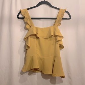Yellow ruffled crop top